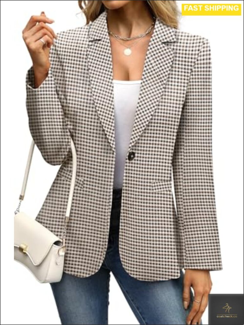 Women's Business Casual Blazer Slim Fit Suit Jacket Notch Collar Work Office